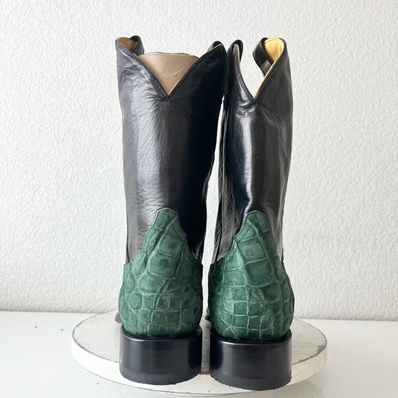 NEW Rod Patrick Mens Cowboy Boots 13.5AAA Green Alligator Western French Toe - Picture 4 of 14